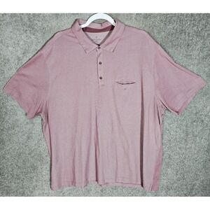 Fabletics Polo Shirt Mens Size 3X Mauve Chest Pocket Short Sleeve